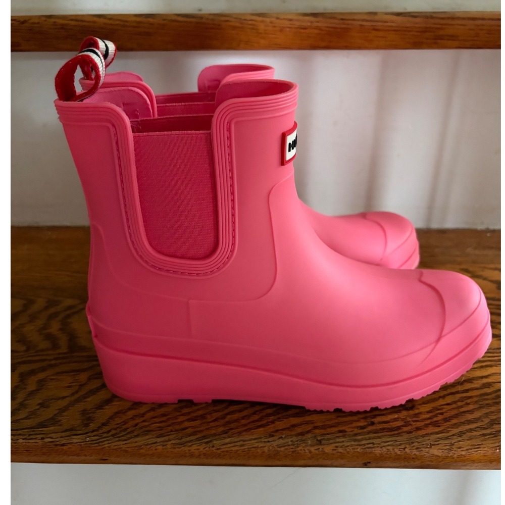Hunter Original Chelsea Rain Boots Pink Rubber Ankle Waterproof WFS2006RMA US 5 - Picture 4 of 8